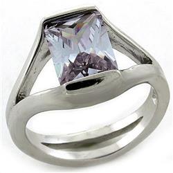 Picture of Alamode LOAS1185-6 Rhodium 925 Sterling Silver Ring with AAA Grade CZ&#44; Amethyst - Size 6