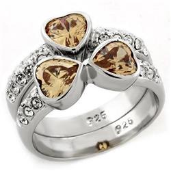 Picture of Alamode LOAS1213-5 Rhodium 925 Sterling Silver Ring with AAA Grade CZ&#44; Clear - Size 5