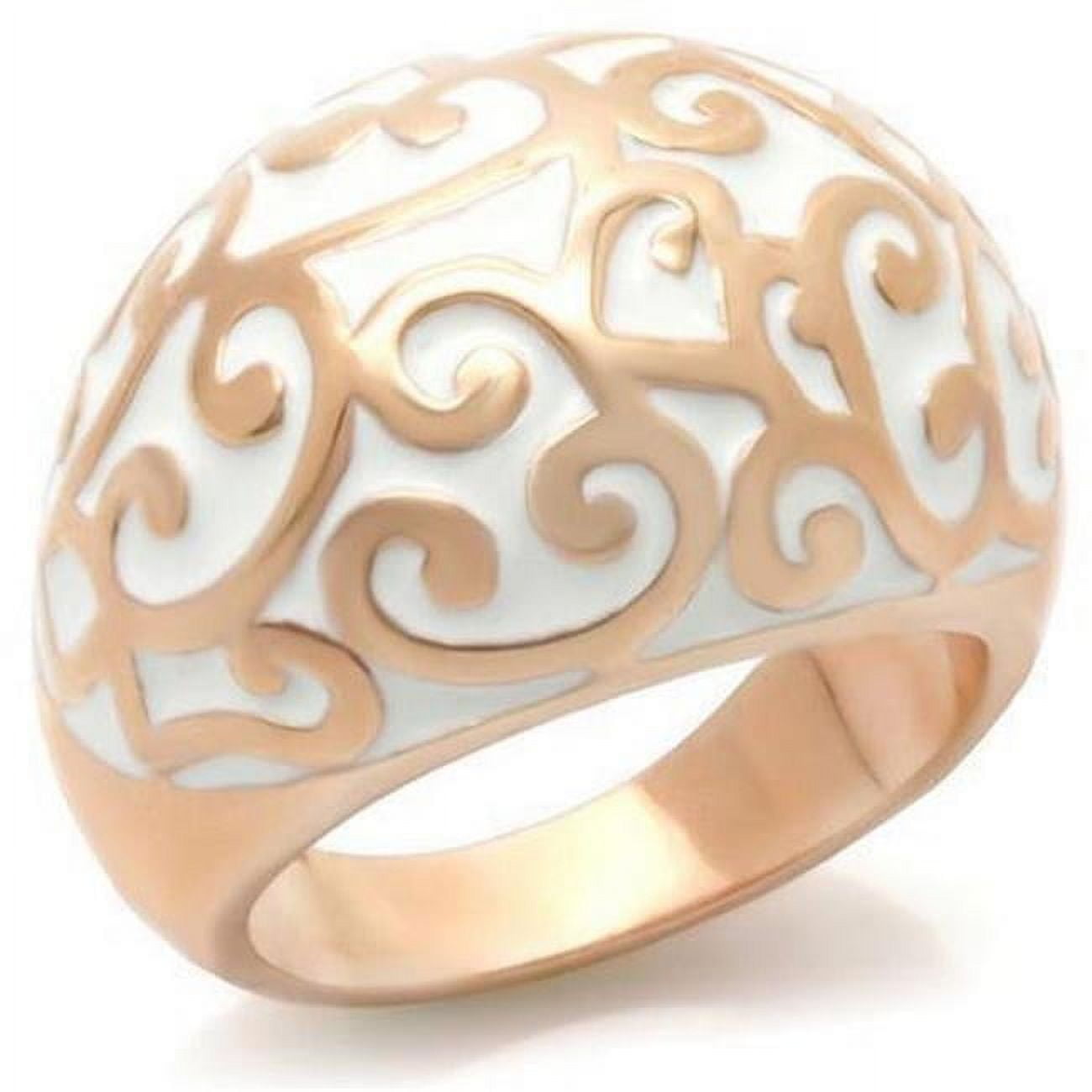 Picture of Alamode 0W210-10 Rose Gold Brass Ring with No Stone, Size 10