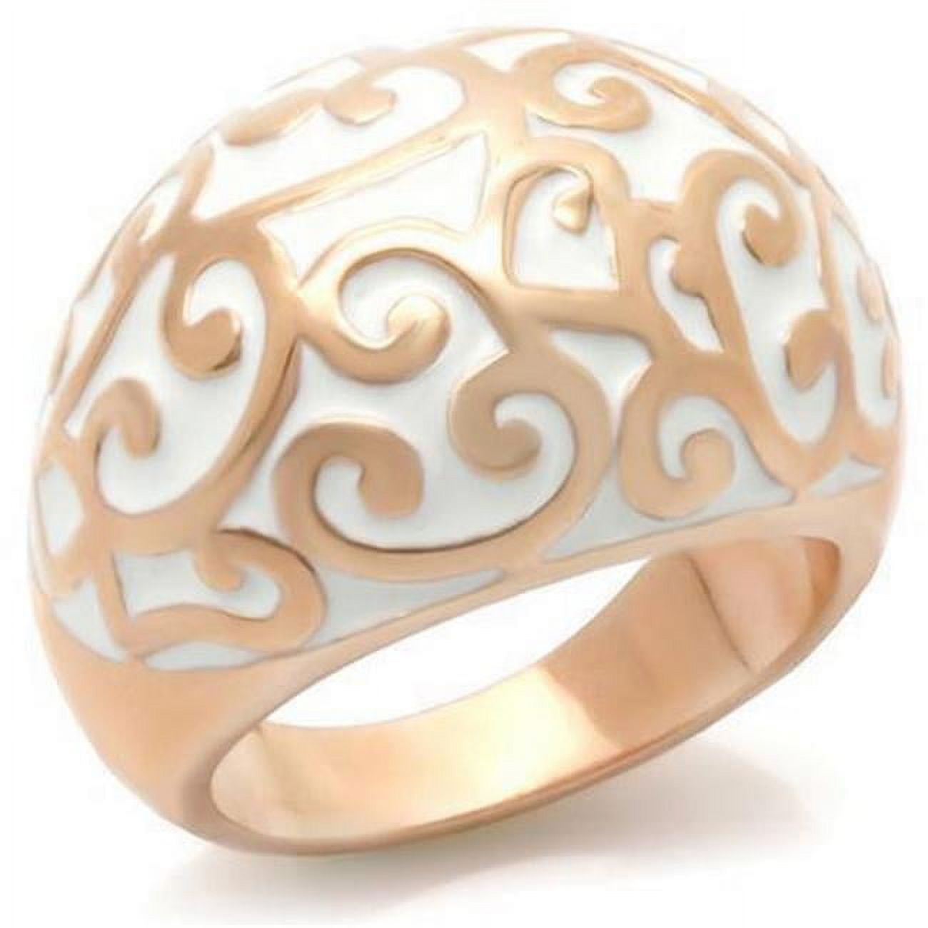 Picture of Alamode 0W210-5 Rose Gold Brass Ring with No Stone, Size 5