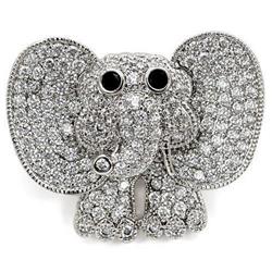 Picture of Alamode 1W126 Imitation Rhodium Brass Brooches with AAA Grade CZ&#44; Black Diamond