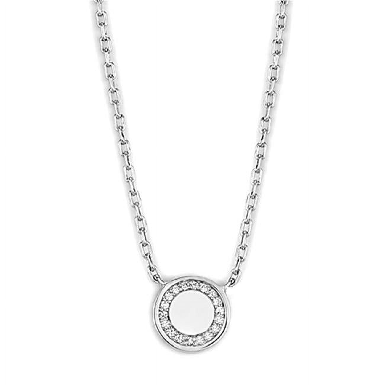 Picture of Alamode 3W447-16 16 in. Rhodium Brass Necklace with AAA Grade CZ, Clear
