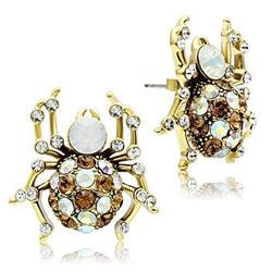 Picture of Alamode GL347 IP Gold Ion Plating Brass Earrings with Top Grade Crystal, Multi Color
