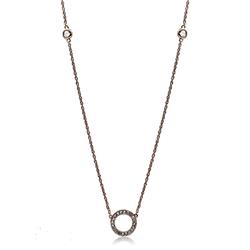 Picture of Alamode LO3846-16-3 16 Plus 3 in. Rose Gold Brass Necklace with AAA Grade CZ&#44; Clear