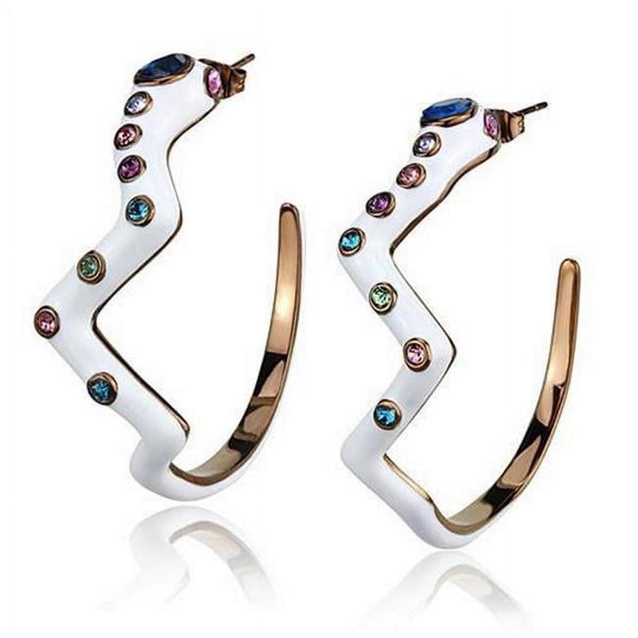 Picture of Alamode TK2729 IP Coffee Light Stainless Steel Earrings with Top Grade Crystal&#44; Multi Color