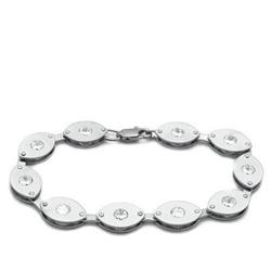 Picture of Alamode LO2011-7.5 7.5 in. Matte Rhodium & Rhodium Brass Bracelet with AAA Grade CZ&#44; Clear