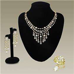 Picture of Alamode LO3077 Gold Brass Jewelry Sets with AAA Grade CZ&#44; Clear