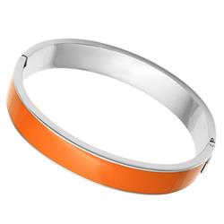 Picture of Alamode TK788-8 8 in. High Polished No Plating Stainless Steel Bangle with Epoxy, Orange