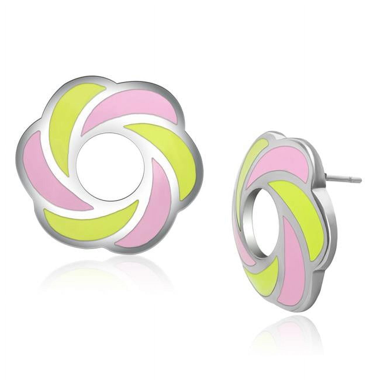 Picture of Alamode TK904 High Polished No Plating Stainless Steel Earrings with Epoxy, Multi Color