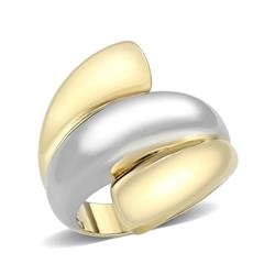 Picture of Alamode TK3796-10 Two Tone IP Gold Ion Plating Stainless Steel Ring with No Stone&#44; Size 10