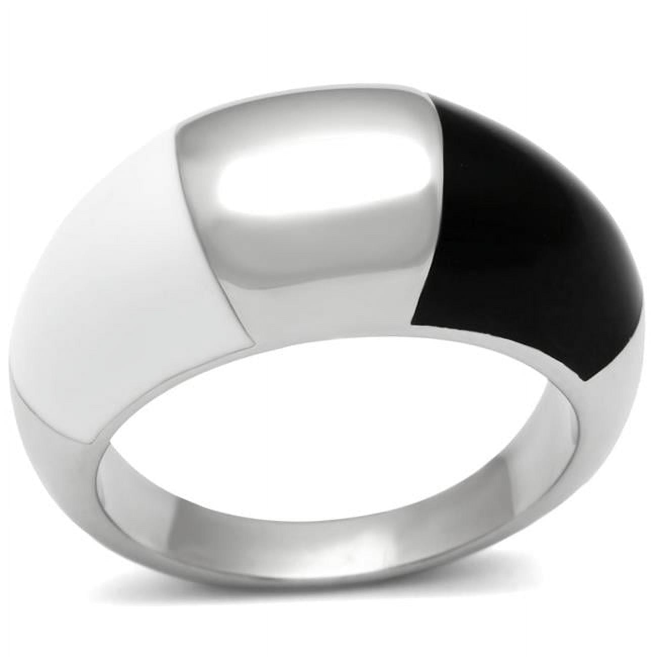 High Polished No Plating Stainless Steel Ring with Epoxy, Multi Color - Size 5