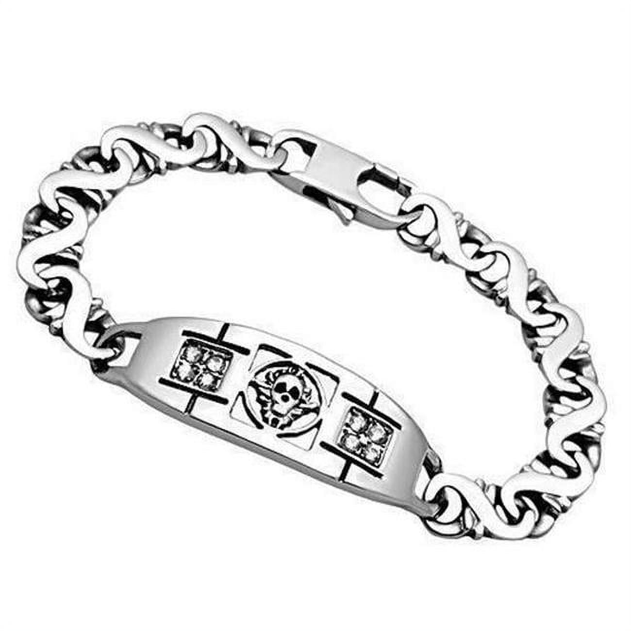 Picture of Alamode TK574-9 9 in. High Polished No Plating Stainless Steel Bracelet with AAA Grade CZ, Clear