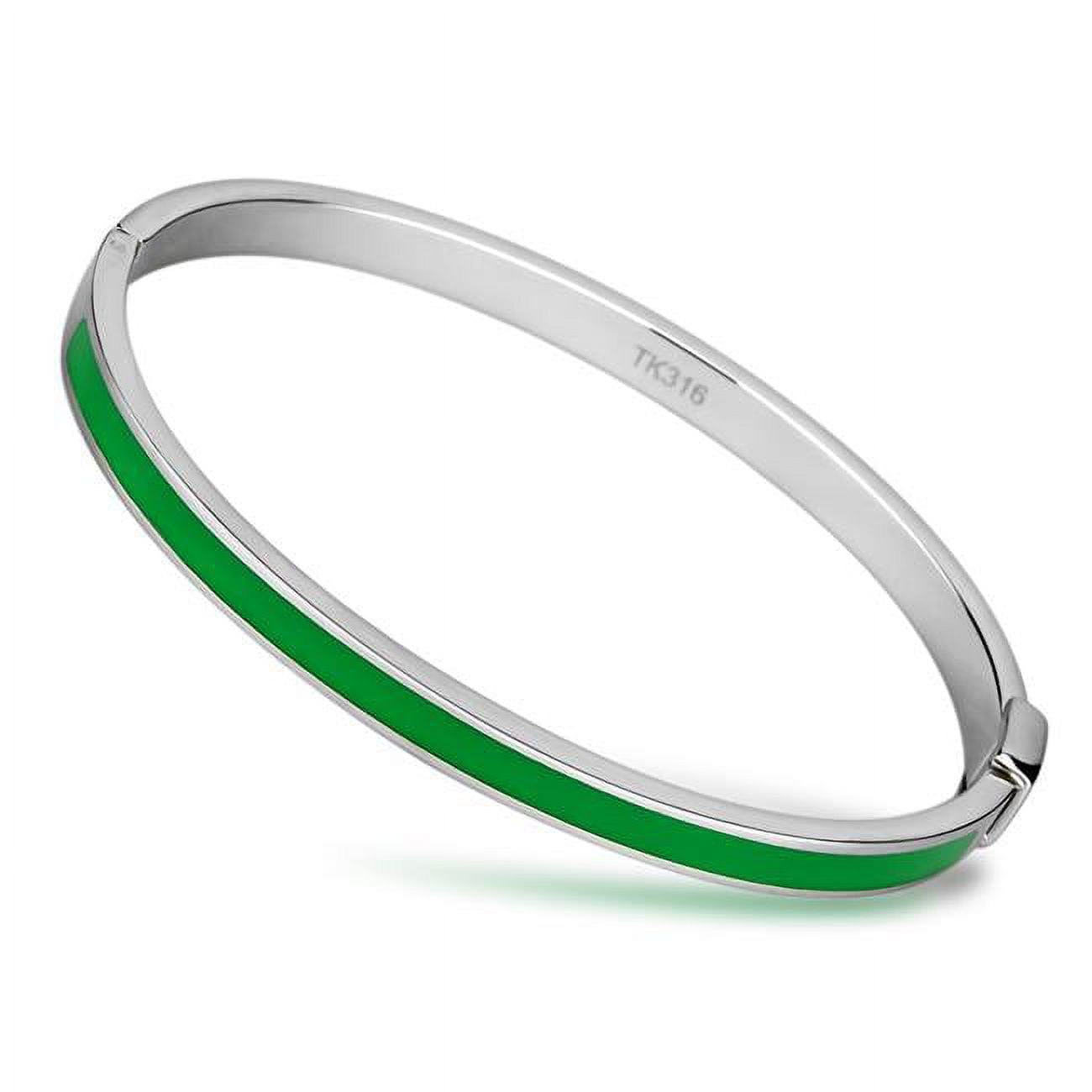 Picture of Alamode TK745-7.5 7.5 in. High Polished No Plating Stainless Steel Bangle with Epoxy, Emerald