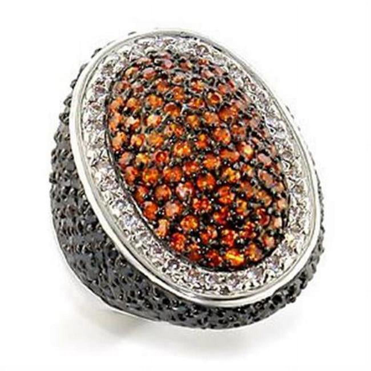 Rhodium & Ruthenium Brass Ring with AAA Grade CZ, Multi Color - Size 7