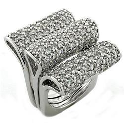 Picture of Alamode LOAS1047-7 Rhodium 925 Sterling Silver Ring with AAA Grade CZ&#44; Clear - Size 7