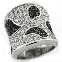Picture of Alamode LOAS1182-9 Reverse Two-Tone 925 Sterling Silver Ring with AAA Grade CZ&#44; Multi Color - Size 9