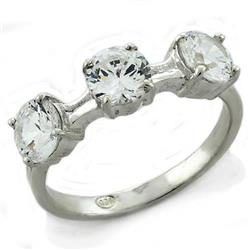 Picture of Alamode LOAS1189-5 High-Polished 925 Sterling Silver Ring with AAA Grade CZ&#44; Clear - Size 5