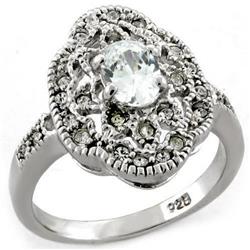 Picture of Alamode S03818-10 Rhodium 925 Sterling Silver Ring with AAA Grade CZ&#44; Clear - Size 10