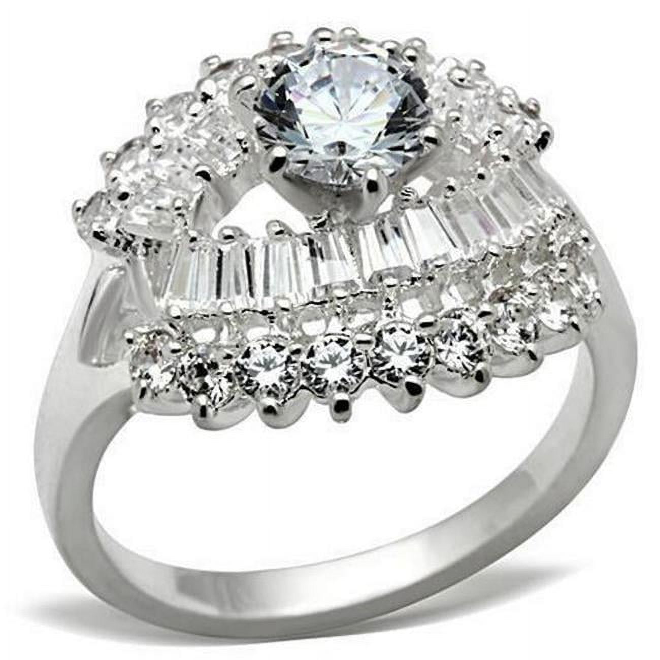 Picture of Alamode SS026-9 Silver 925 Sterling Silver Ring with AAA Grade CZ, Clear - Size 9