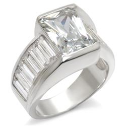 Picture of Alamode 30331-5 High-Polished 925 Sterling Silver Ring with AAA Grade CZ&#44; Clear - Size 5