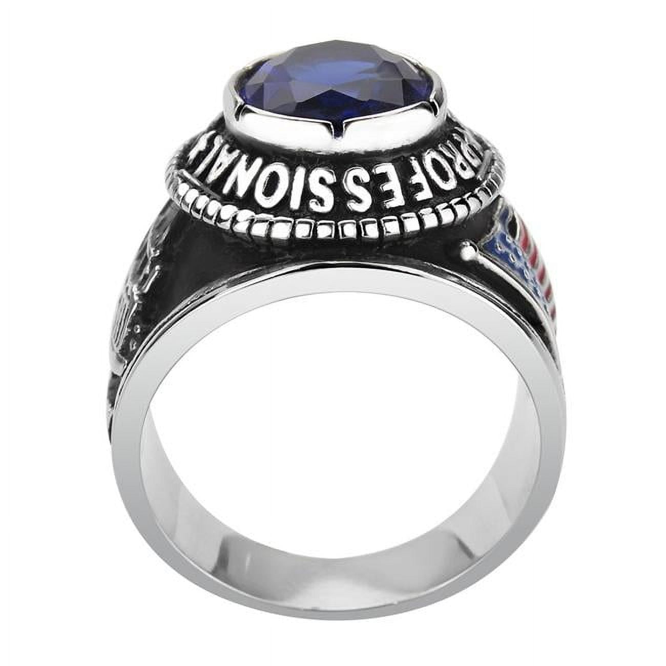 Trucker Ring with Synthetic Stone, Montana Blue - Size 10