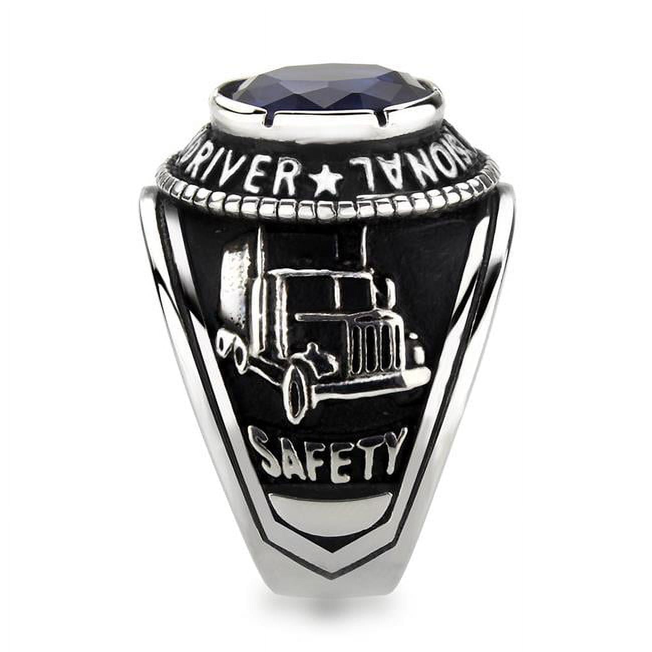 TK30320-13 Trucker Ring with Synthetic Stone, Montana Blue - Size 13
