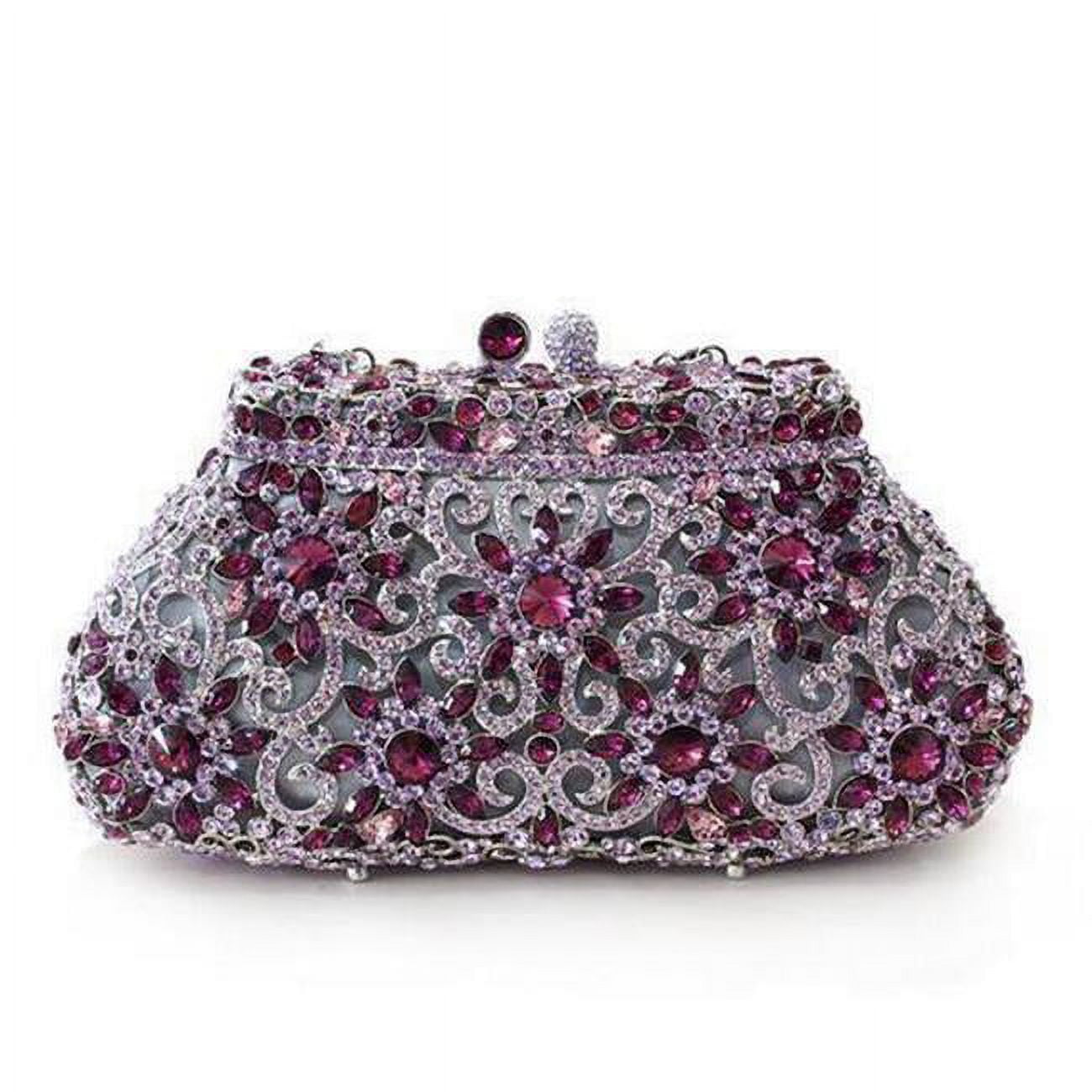 Picture of Alamode LO2376 Imitation Rhodium White Metal Clutch with Top Grade Crystal, Multi Color