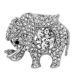 Picture of Alamode LO2803 Imitation Rhodium White Metal Brooches with Top Grade Crystal&#44; Clear