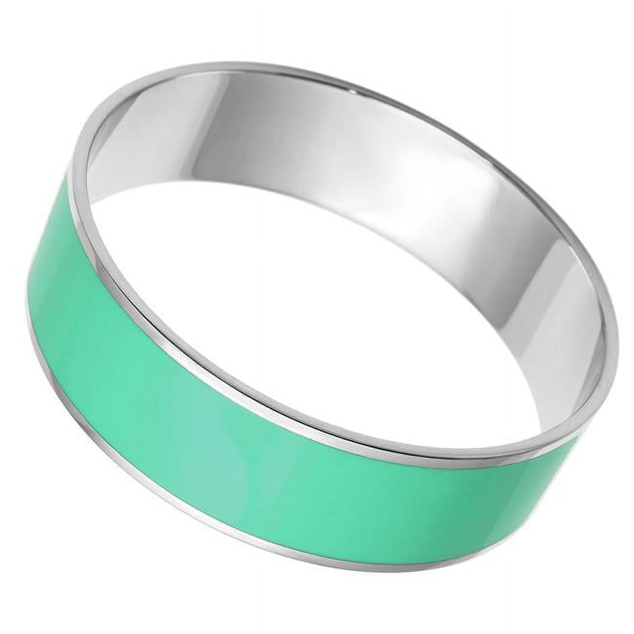 Picture of Alamode TK786-8 8 in. High Polished No Plating Stainless Steel Bangle with Epoxy, Turquoise