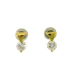 Picture of Alamode LOA446 Gold Brass Earrings with AAA Grade CZ, Clear