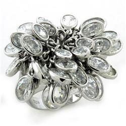 Picture of Alamode LOAS1168-7 Rhodium 925 Sterling Silver Ring with AAA Grade CZ&#44; Clear - Size 7