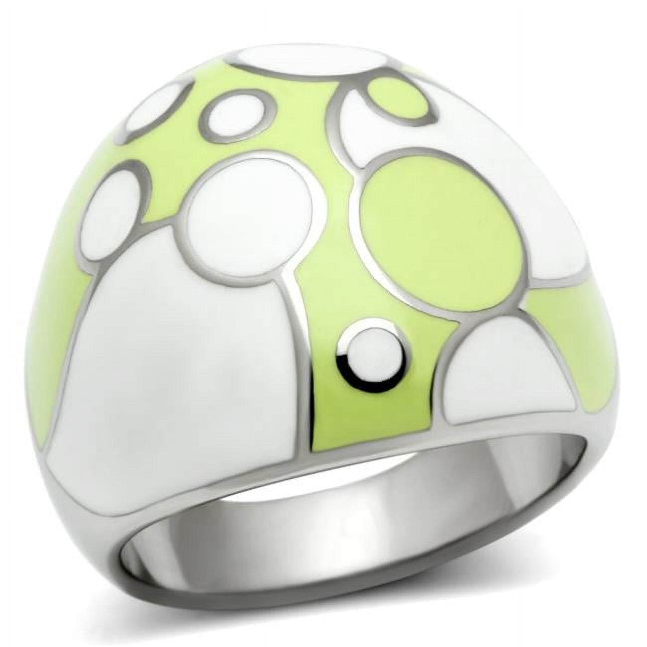 High Polished No Plating Stainless Steel Ring with Epoxy, Multi Color - Size 5