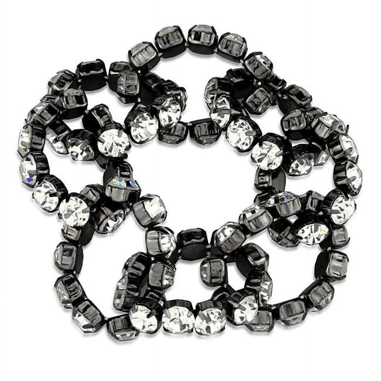 Picture of Alamode LO3831-7 7 in. Ruthenium Brass Bracelet with Top Grade Crystal&#44; Clear