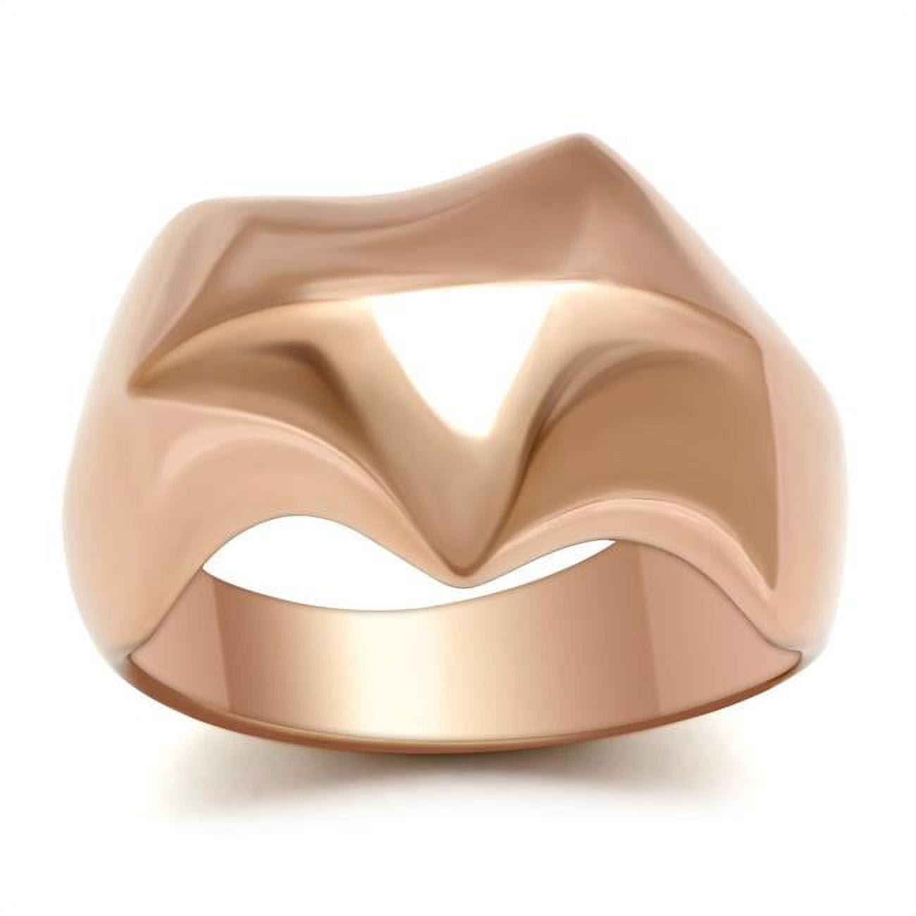 Picture of Alamode GL161-5 IP Rose Gold Ion Plating Brass Ring with No Stone, Size 5