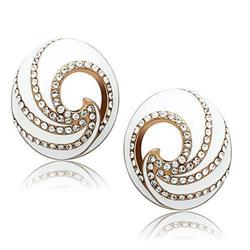 Picture of Alamode GL165 IP Rose Gold Ion Plating Brass Earrings with Top Grade Crystal, Clear