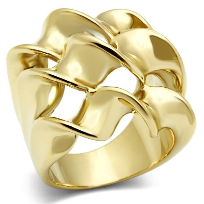IP Gold Ion Plating Brass Ring with No Stone, Size 5