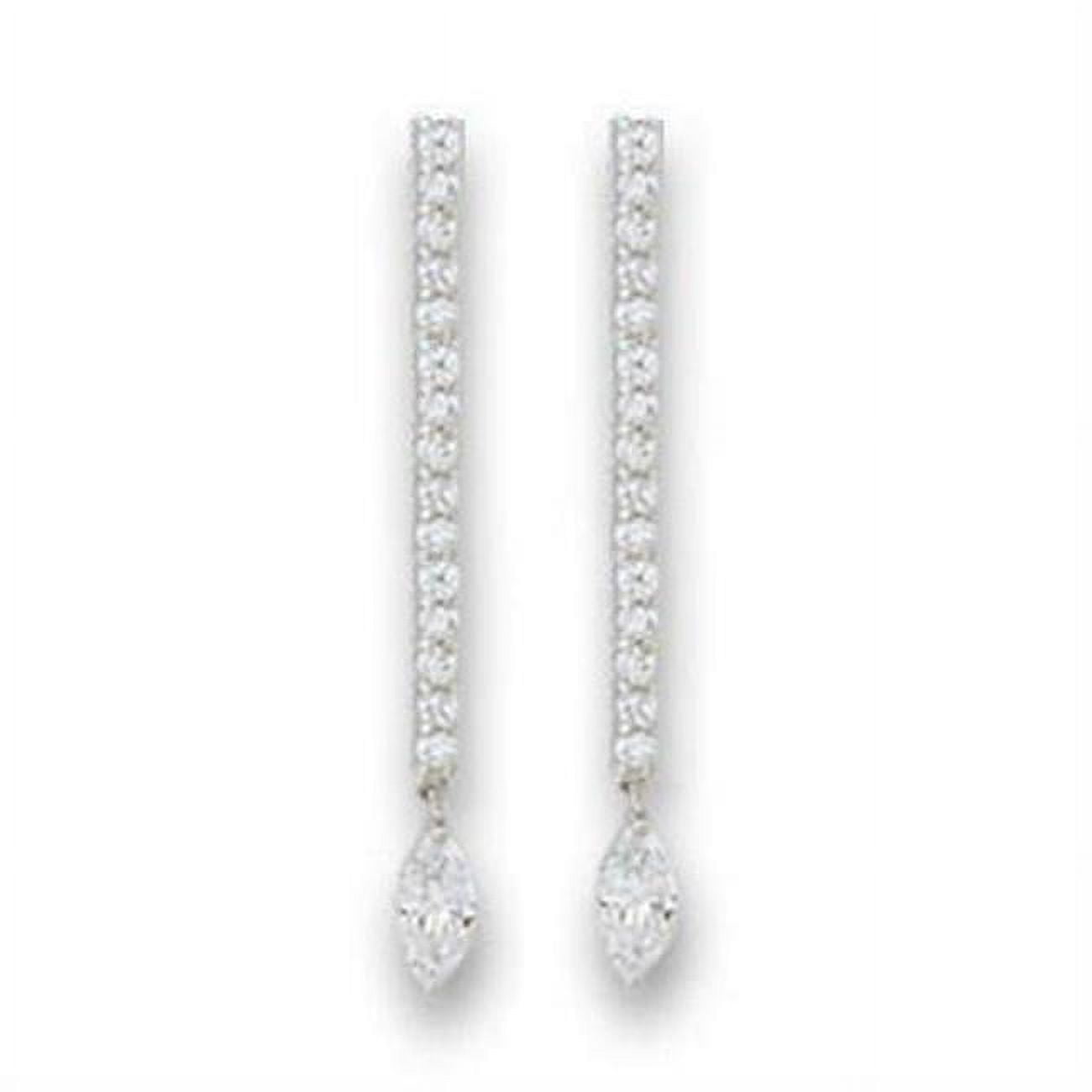 Picture of Alamode S411207 Rhodium 925 Sterling Silver Earrings with AAA Grade CZ, Clear