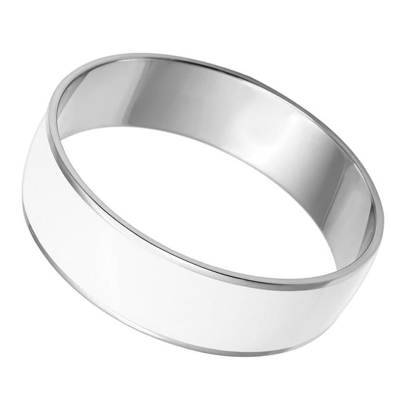 Picture of Alamode TK784-8 8 in. High Polished No Plating Stainless Steel Bangle with Epoxy, White