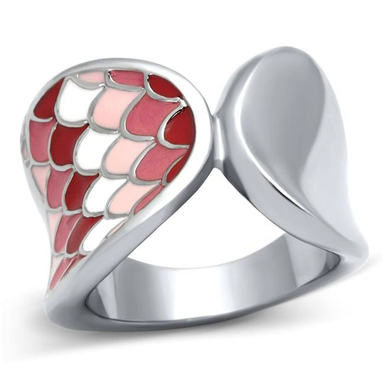 High Polished No Plating Stainless Steel Ring with Epoxy, Multi Color - Size 6