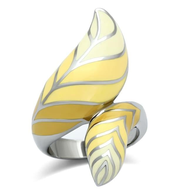 High Polished No Plating Stainless Steel Ring with Epoxy, Multi Color - Size 9