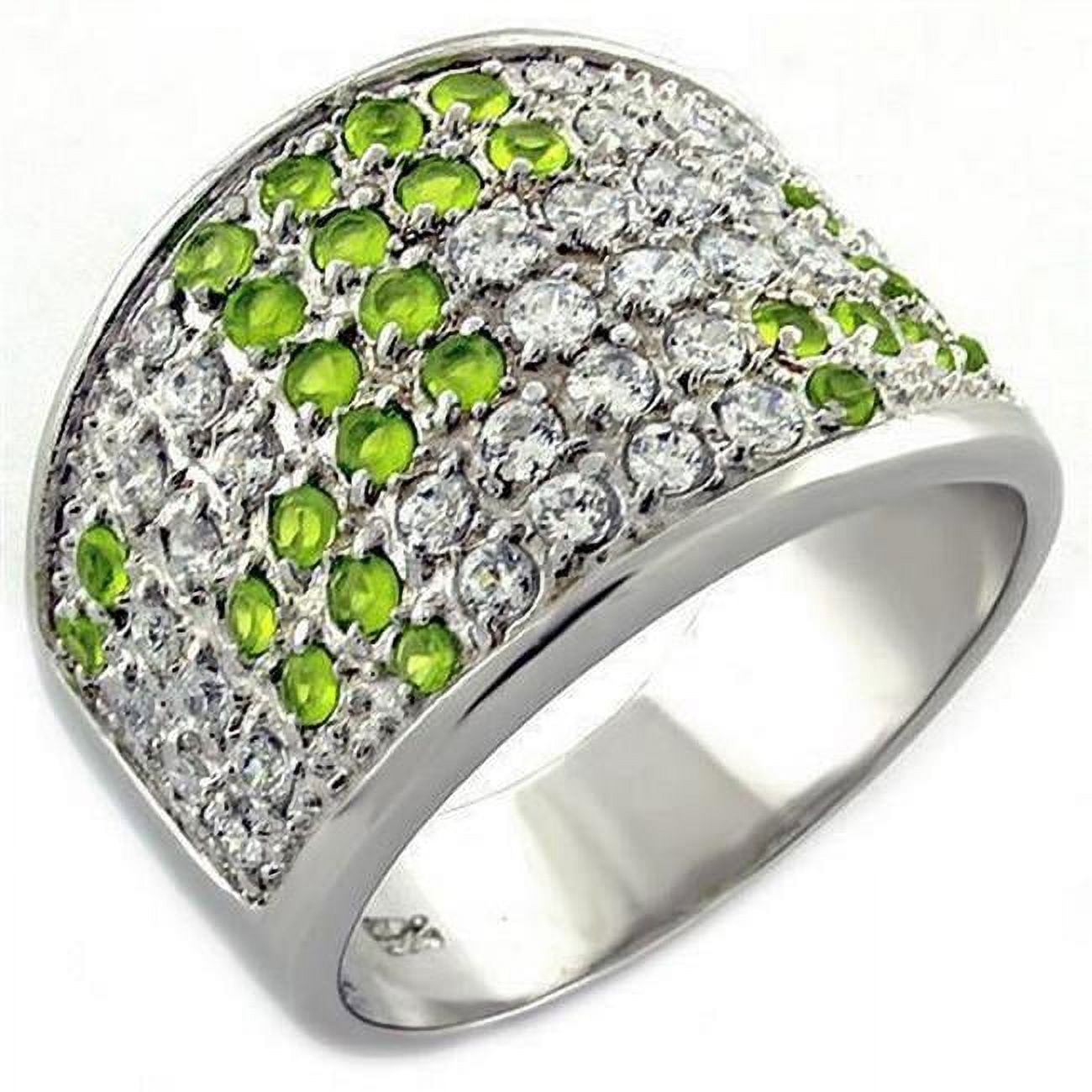 Picture of Alamode LOAS1007-8 Rhodium 925 Sterling Silver Ring with AAA Grade CZ&#44; Multi Color - Size 8