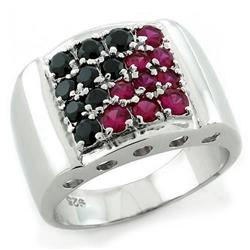 Picture of Alamode LOAS1103-6 Rhodium 925 Sterling Silver Ring with AAA Grade CZ&#44; Multi Color - Size 6