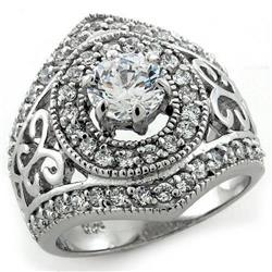 Picture of Alamode LOAS1134-5 Rhodium 925 Sterling Silver Ring with AAA Grade CZ&#44; Clear - Size 5