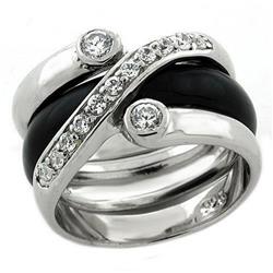 Picture of Alamode LOAS1218-9 Rhodium 925 Sterling Silver Ring with AAA Grade CZ&#44; Clear - Size 9