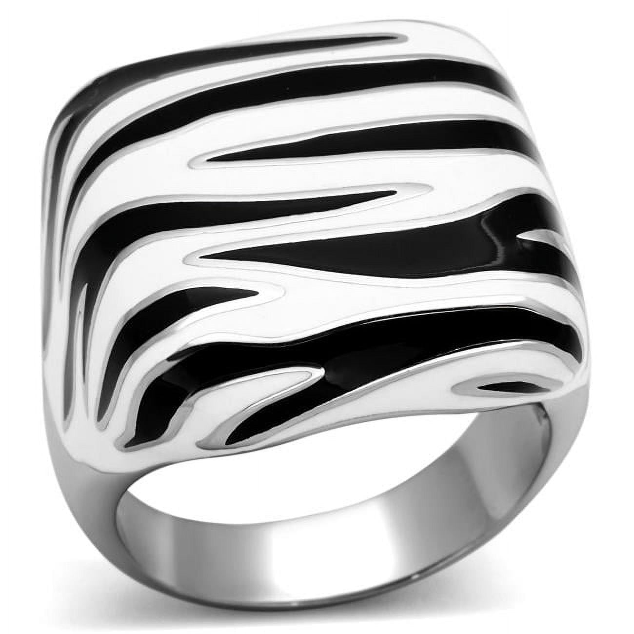 High Polished No Plating Stainless Steel Ring with Epoxy, Multi Color - Size 11