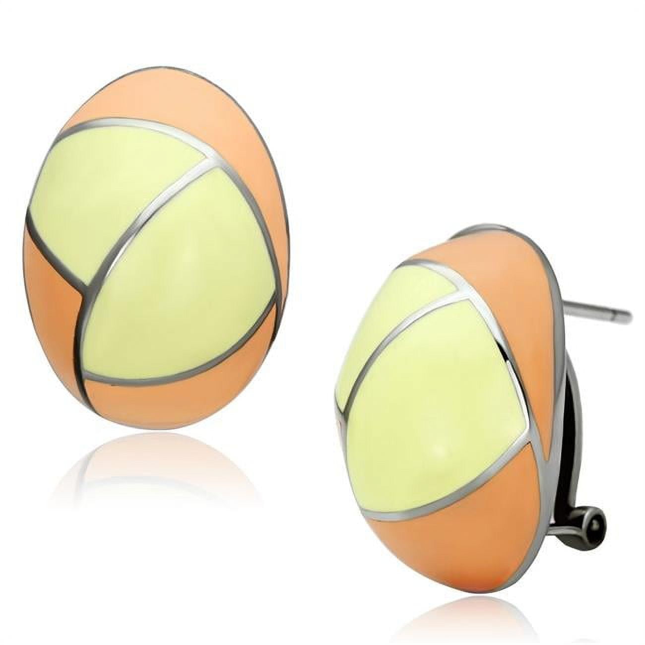 Picture of Alamode TK899 High Polished No Plating Stainless Steel Earrings with Epoxy, Multi Color