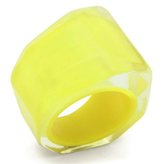 Resin Ring with No Stone, Citrine Yellow - Size 7