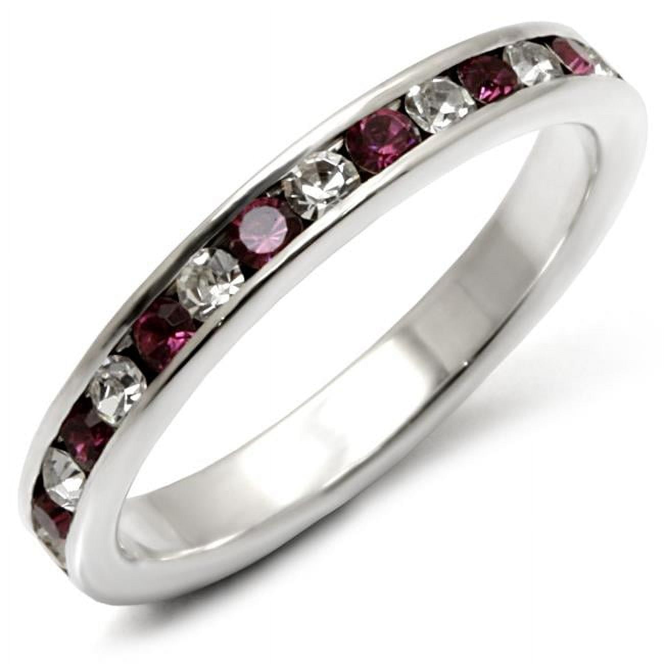 Picture of Alamode 35126-7 High-Polished 925 Sterling Silver Ring with Top Grade Crystal&#44; Amethyst - Size 7