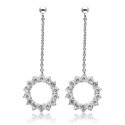 Picture of Alamode 3W081 Rhodium Brass Earrings with AAA Grade CZ, Clear