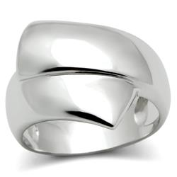 Rhodium Brass Ring with No Stone, Size 5